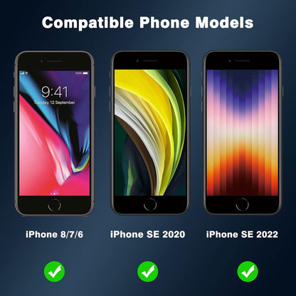 Panzer Schutzglas für iPhone SE 2020/2022 8 7 6 4.7 Zoll 2er Pack
