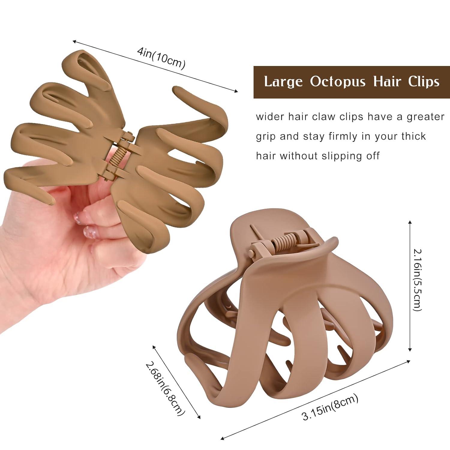 Octopus Haarklammern Set für dickes lockiges Haar - 5er Pack