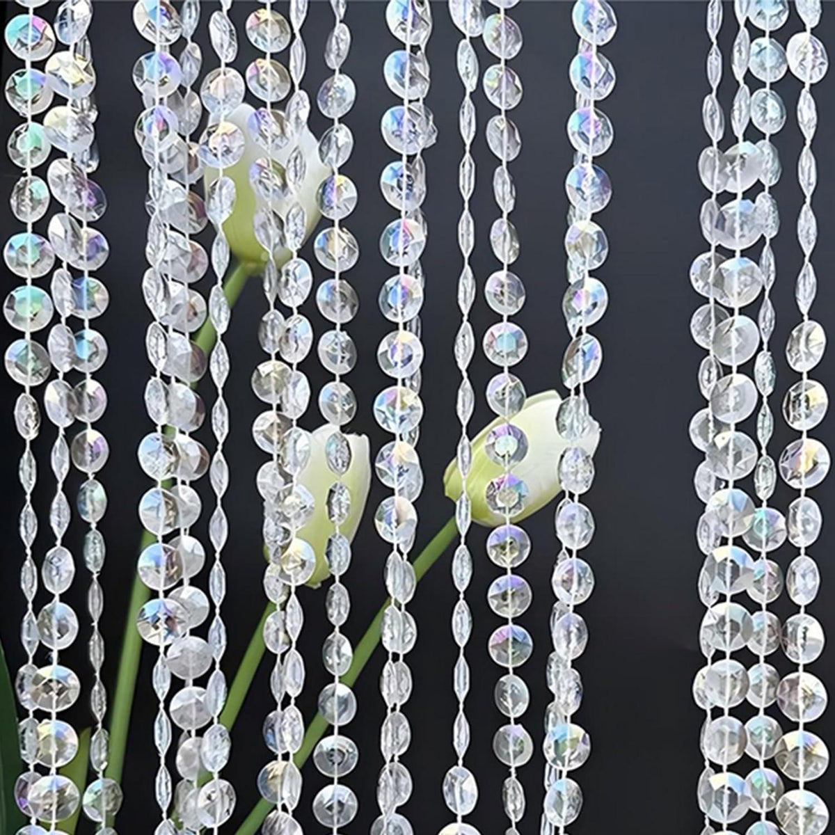 Kristallperlen Girlande 30m – Hochzeit, Party & DIY Deko