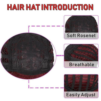Rote Bob Perücke mit Pony – Wellig, Lockig, Synthetisch