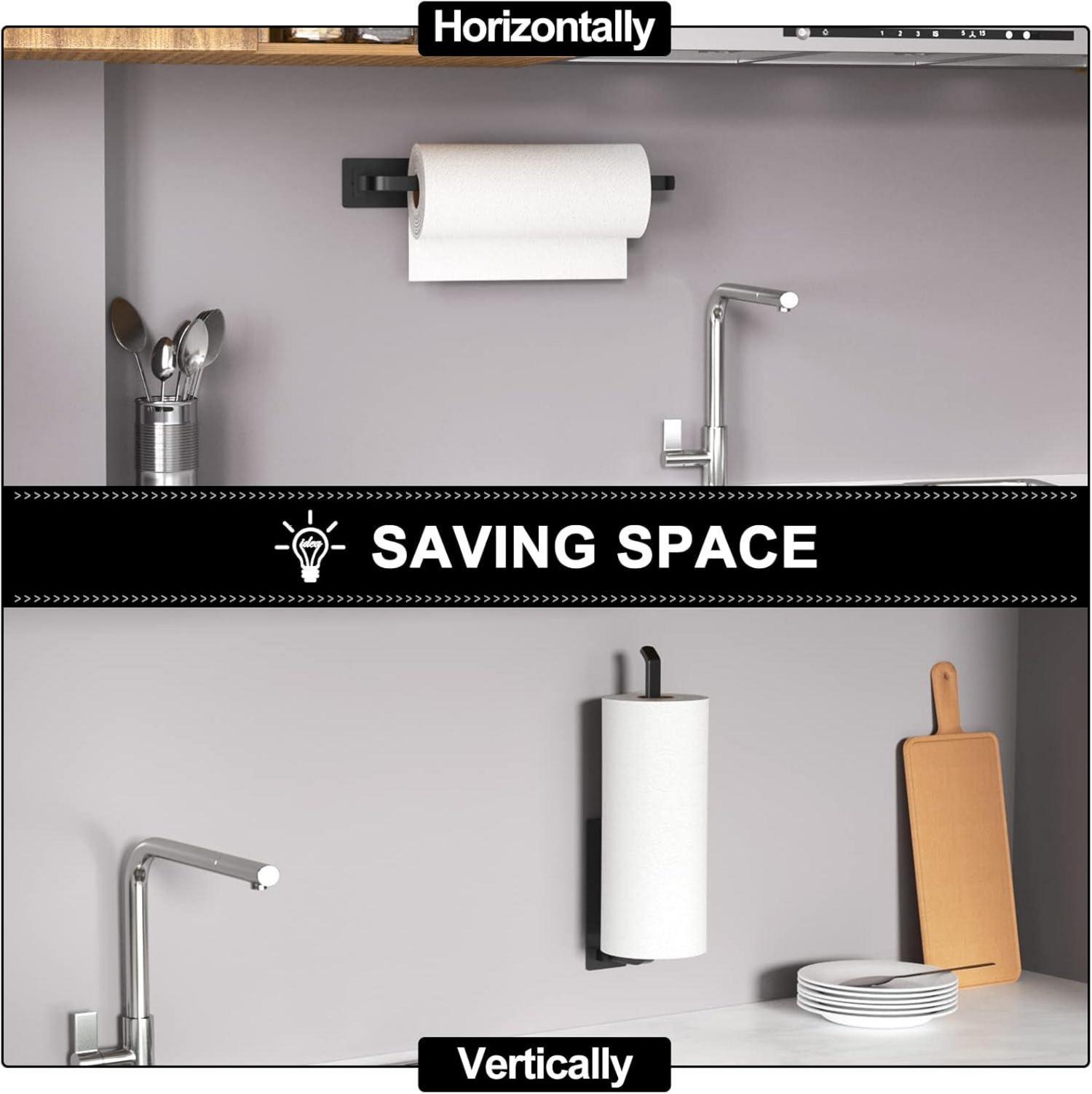 Küchenrollenhalter Aluminium mattschwarz selbstklebend/bohrbar