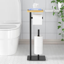 Toilettenpapierhalter aus Bambus mit Ablagefach, Platz für 4 Rollen