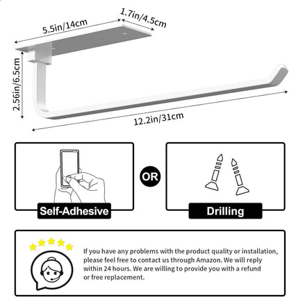 Küchenrollenhalter selbstklebend weiß Aluminium für Küchenschrank unterbaufähig
