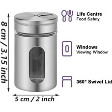 6er Set Gewürzbehälter aus Glas mit Edelstahl Deckel