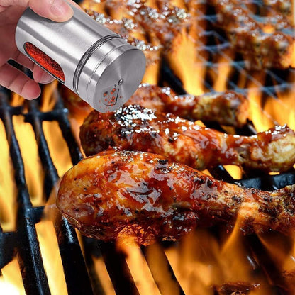 6er Set Gewürzbehälter aus Glas mit Edelstahl Deckel