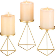 Kerzenständer 3er Set Metall Gold Vintage Weihnachten