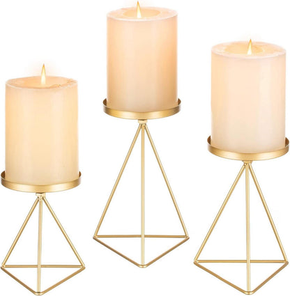 Kerzenständer 3er Set Metall Gold Vintage Weihnachten
