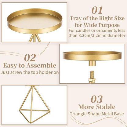 Kerzenständer Metall 3er Set Gold Vintage für Stumpenkerzen