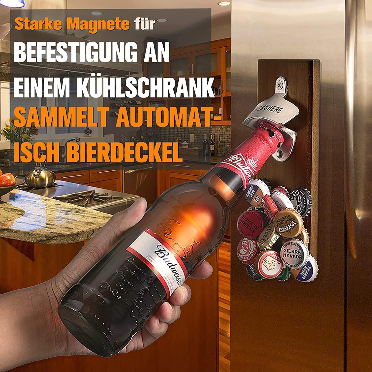 Flaschenöffner Wand Holz Magnet Geschenke Männer Bieröffner Kronkorken