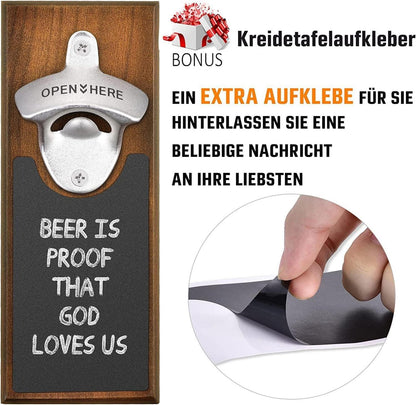 Flaschenöffner Wand Holz Magnet Biergeschenk Männer Ehemann