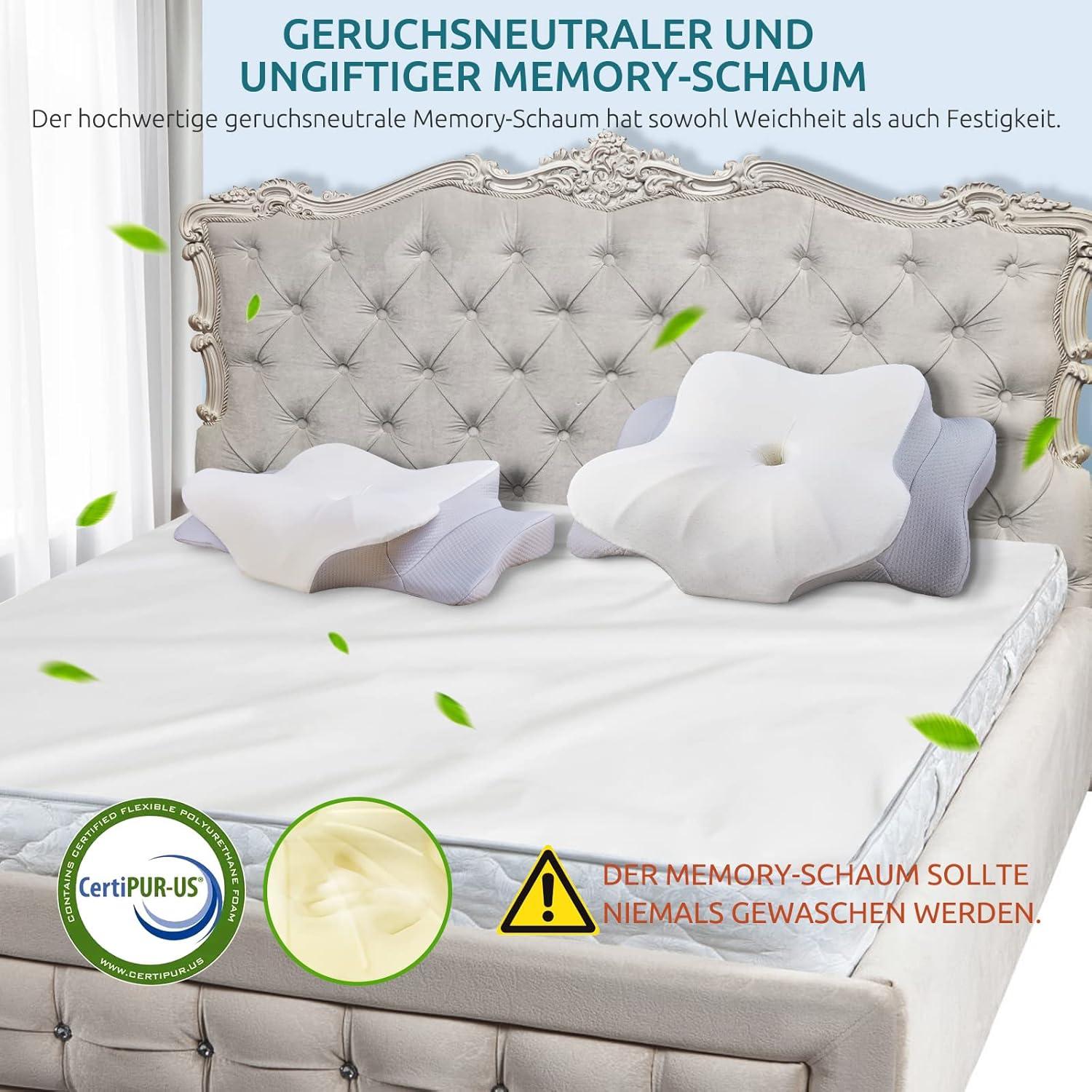 Memory Foam Nackenkissen Seitenschläfer ergonomisch 63 x 38 x 14 cm