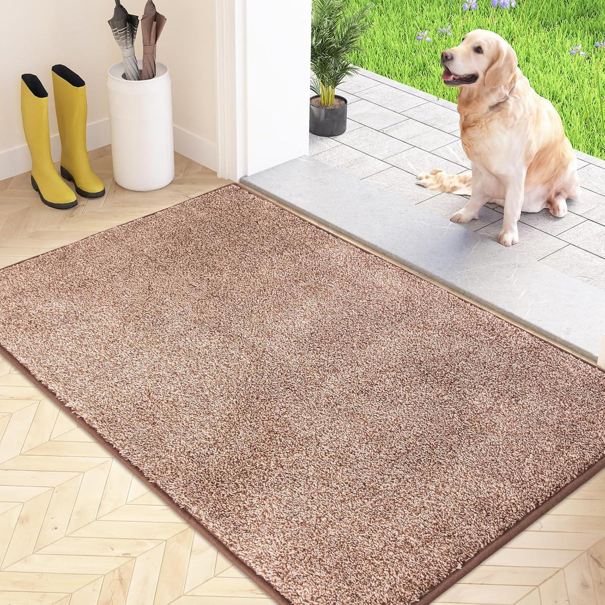 Schmutzfangmatte Innen waschbare Fußmatte 80x120 cm Braun