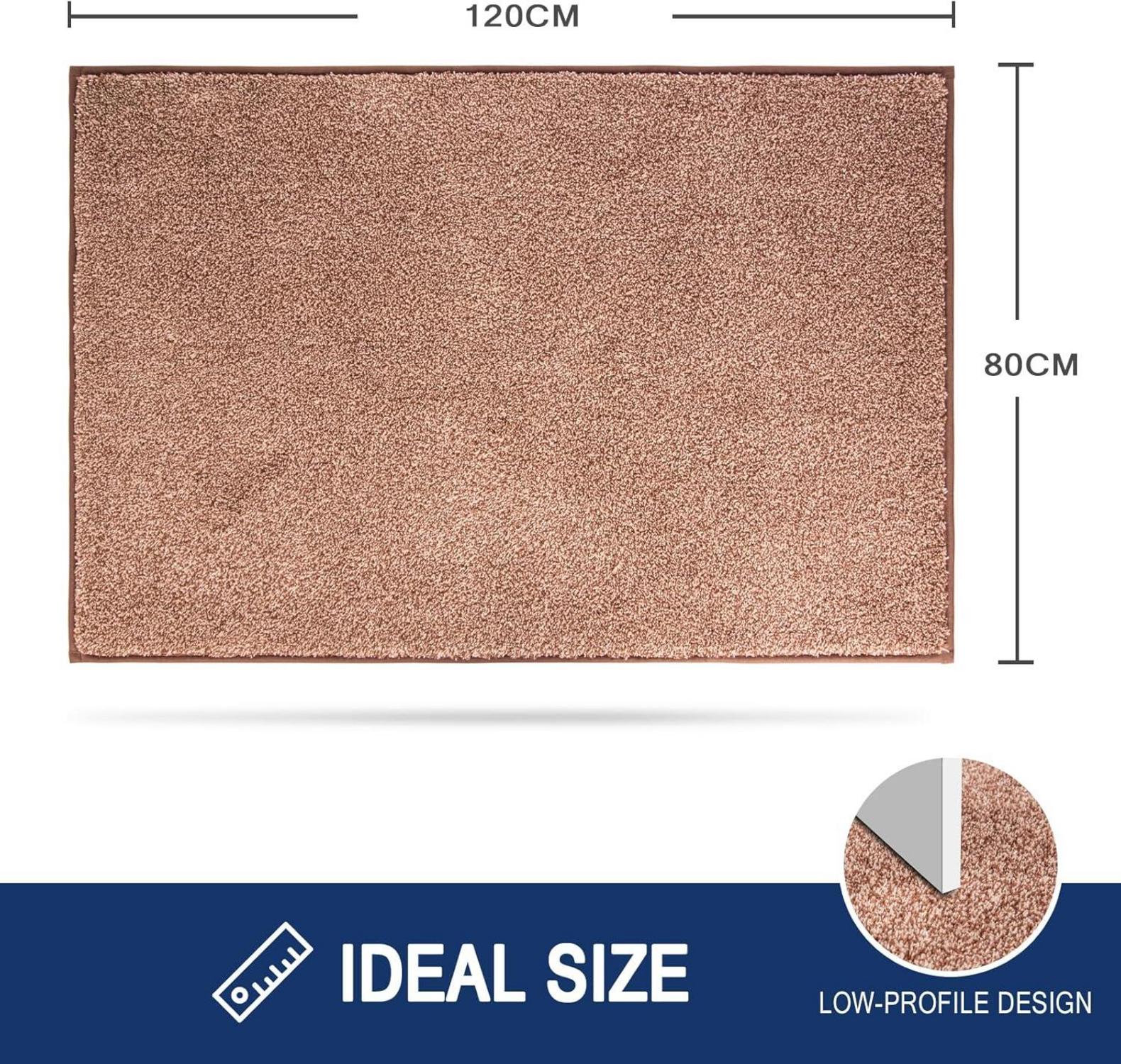 Schmutzfangmatte Innen 80x120 cm Braun rutschfest waschbar