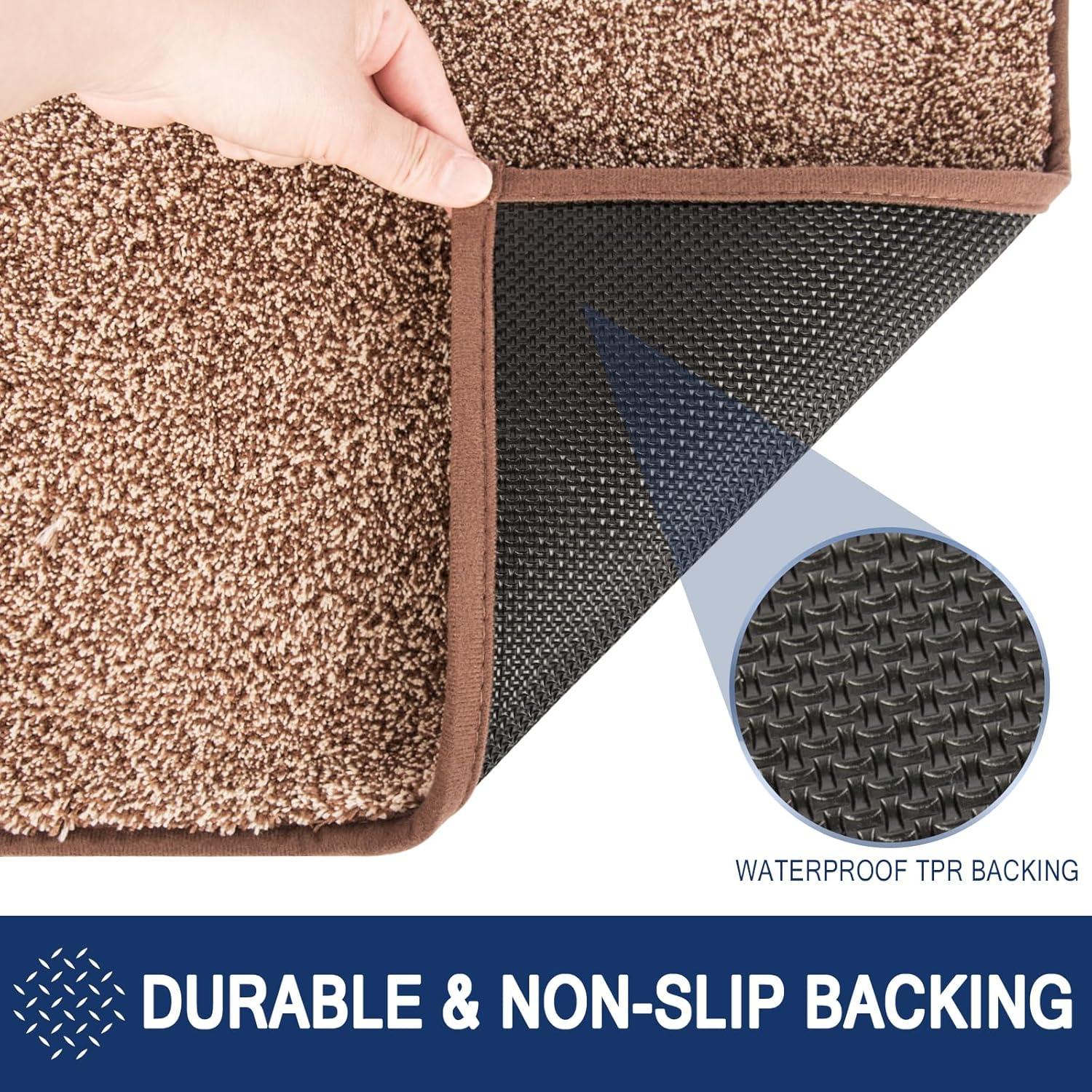 Schmutzfangmatte Innen 80x120cm Braun rutschfest waschbar trocken mit