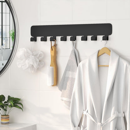 Schwarzes Schlüsselbrett mit 8 Haken Wand Organizer - Hochwertiger