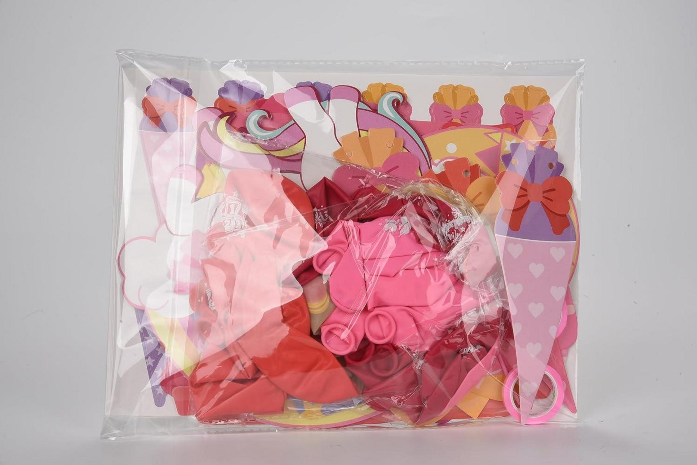 Einhorn Einschulung Deko Set Mädchen, Rosa Schulanfang Luftballons & Zuckertüten Banner