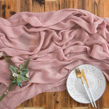 Musselin Tischläufer Altrosa Vintage 300x80cm Hochzeit Waschbar