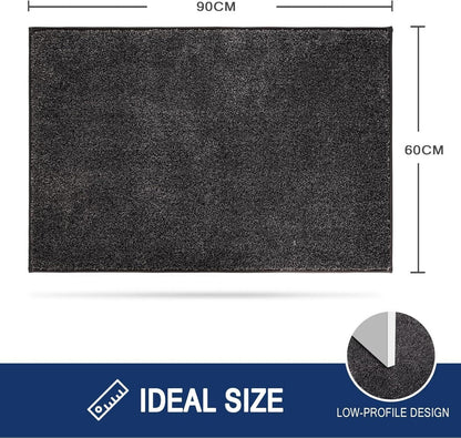 Schmutzfangmatte Innen 60x90cm Rutschfest Waschbar Fußmatte Holzkohle