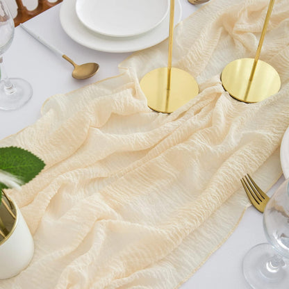 Tischläufer Musselin Stoff Hochzeit Käsetuch Beige 300x80cm