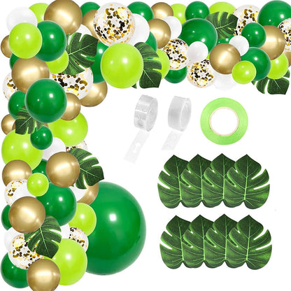 Grüne Dinosaurier Luftballon Girlande Set mit Konfetti Ballons