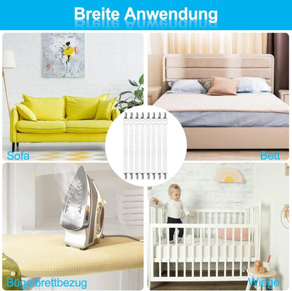 Verstellbare Elastische Bettlakenspanner mit Metallclips 8 Stück White