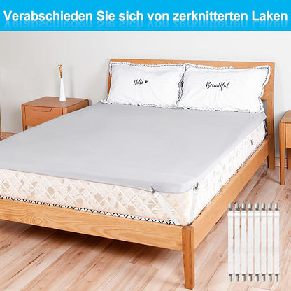 Bettlakenspanner Verstellbar 8 Stück Elastisch Weiß Matratze Sofa