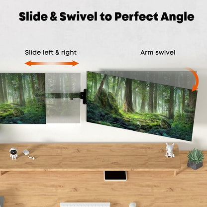 Monitor Wandhalterung für Ultra Wide 24-38 Zoll Bildschirme bis 10KG, Schwarz