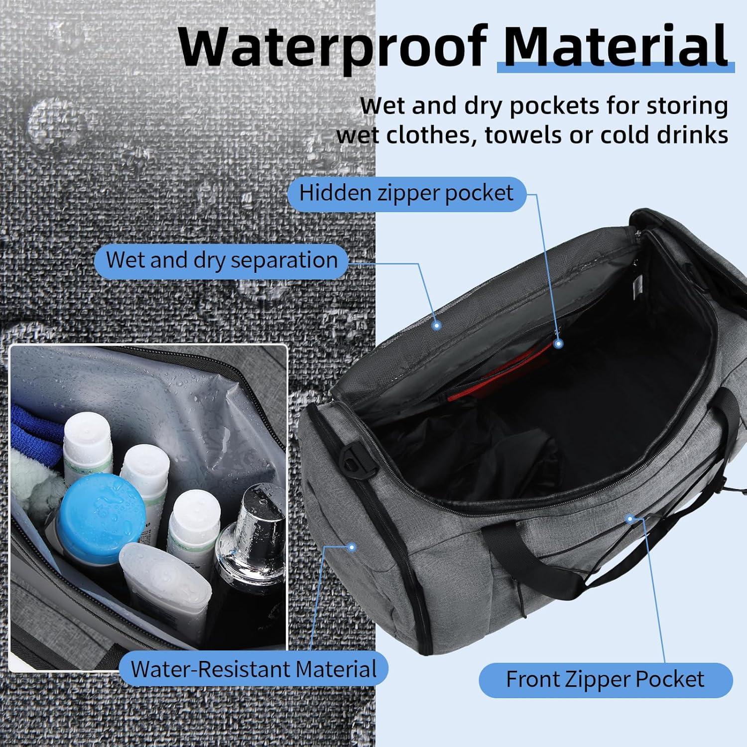 Sporttasche Herren Damen 40L Wasserdicht mit Nassfach und Schuhfach