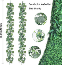 Künstliche Eukalyptus Girlande 2 Stück 1,8m Hängend Grüne