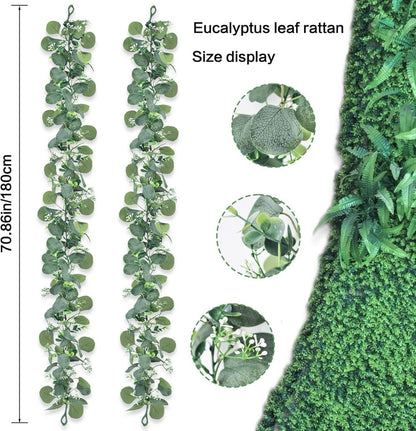 Künstliche Eukalyptus Girlande 2 Stück 1,8m Hängend Grüne