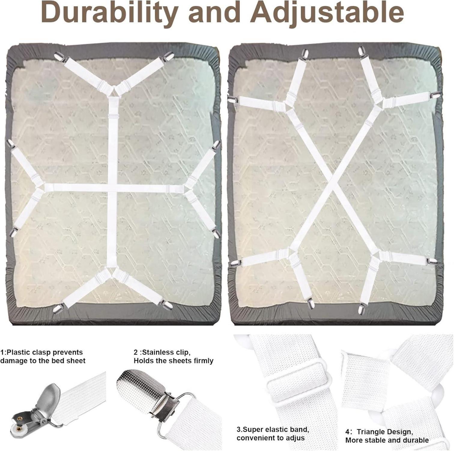 Verstellbare Bettlakenspanner Dreiecksspanner Spanner Metallclip 2er
