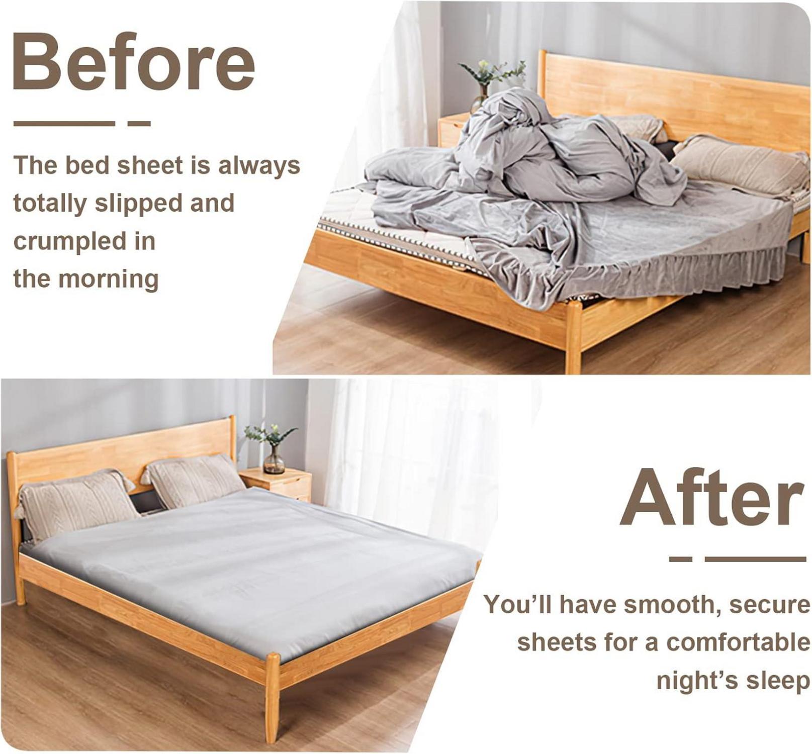 Bettlakenspanner Verstellbar 100-250cm Metallclip 2er Set