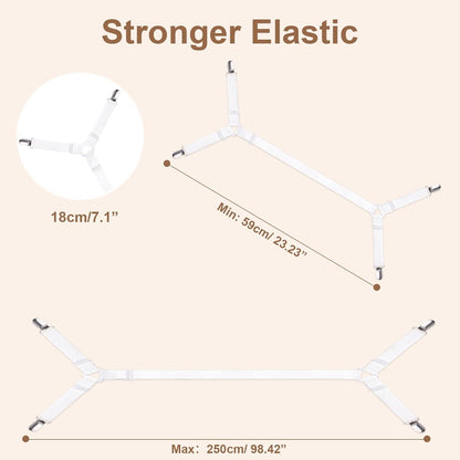 Bettlakenspanner Verstellbar 100-250cm Metallclip 2er Set