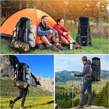 Night Cat 90L Wanderrucksack Herren Damen Trekking Camping Blau