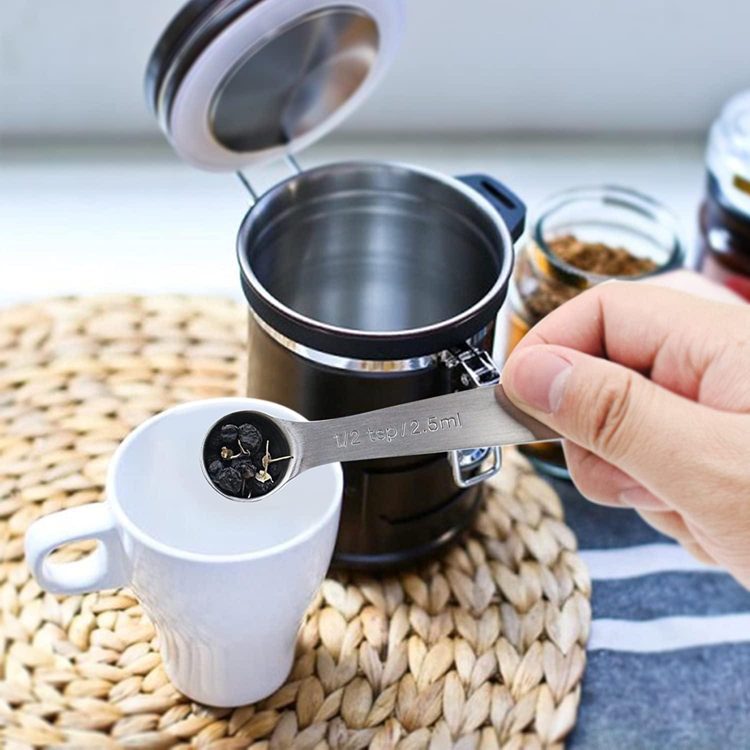 Messlöffel-Set Edelstahl Teelöffel 6 Stück Cup Messbecher Groß Löffel