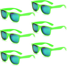 Bunte Sonnenbrille Set Neon Vintage Party Lustig 6 Stücke
