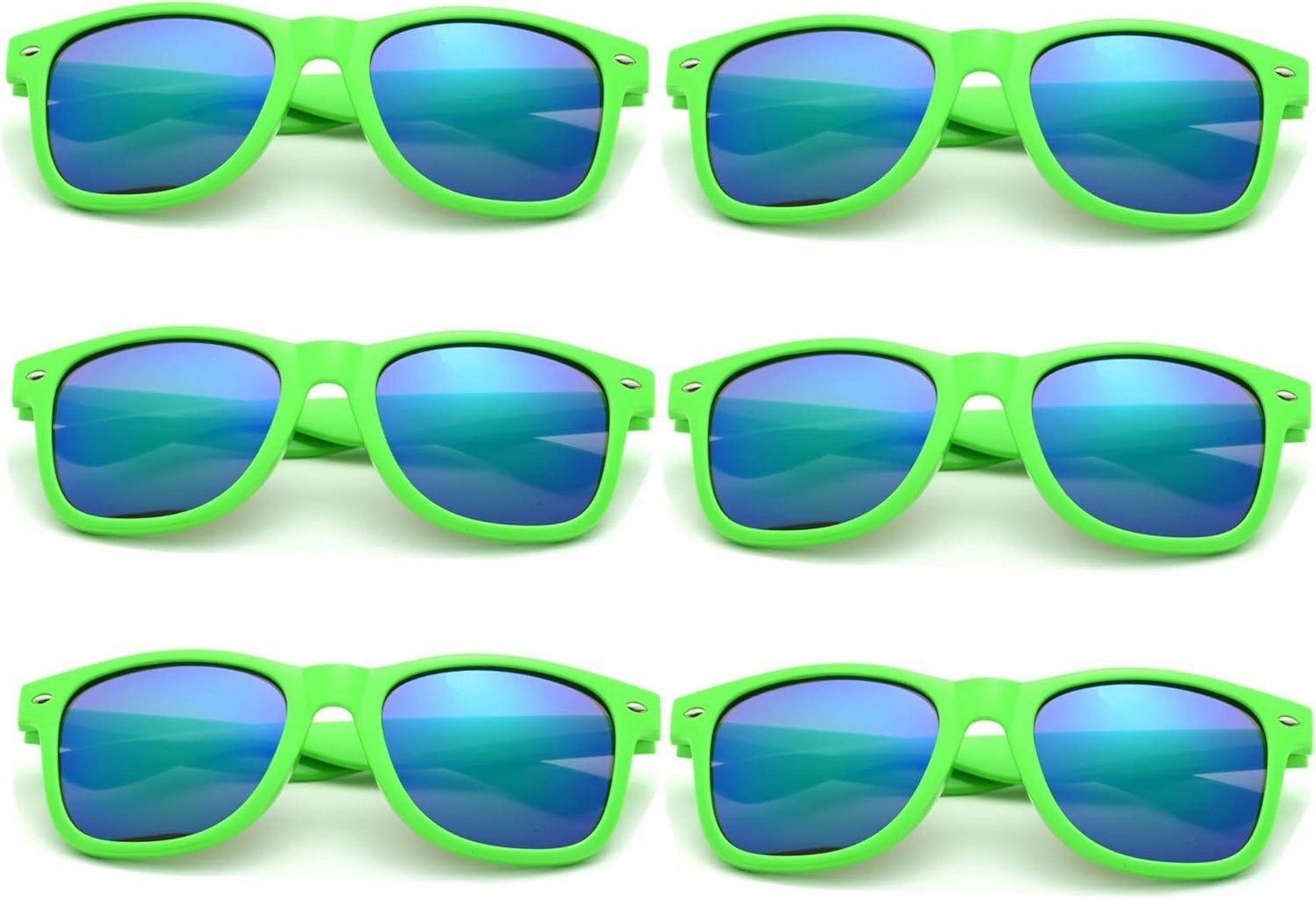 Bunte Sonnenbrille Set Neon Vintage Party Lustig 6 Stücke