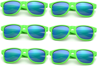 Bunte Sonnenbrille Set Neon Vintage Party Lustig 6 Stücke