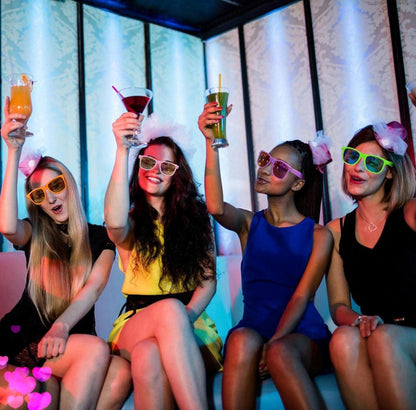 6er Set Neon Bunte Sonnenbrillen Vintage Party Brillen für Herren