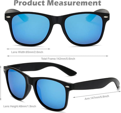 6er Neon Bunte Vintage Sonnenbrillen Set für Herren Damen - Lustige Party Brillen