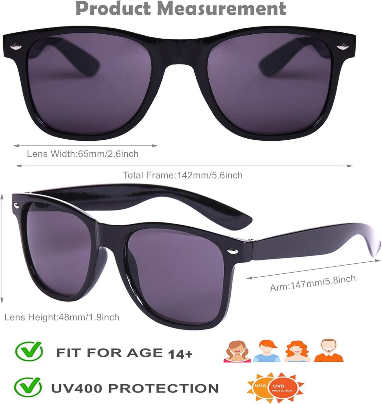 6er Set Bunte Neon Sonnenbrillen Vintage Party Brille Herren Damen White