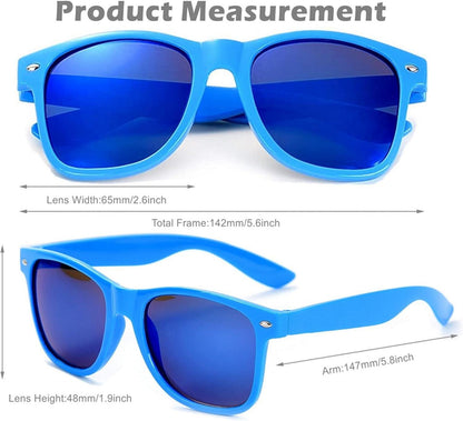 6 Stücke Bunte Retro Sonnenbrille Set für Herren Damen Vintage Neon Brillen