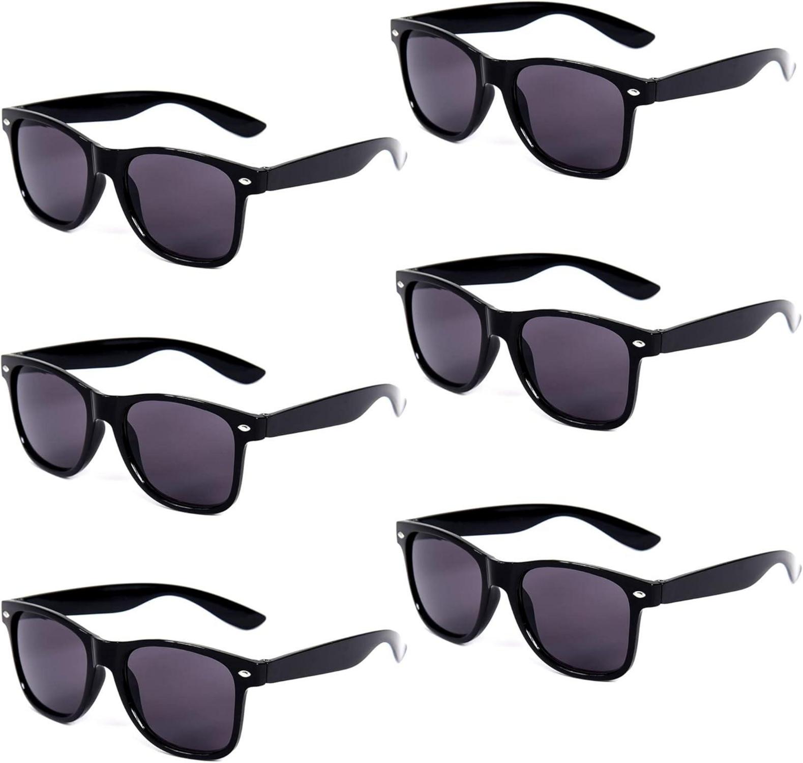 Bunte Neon Sonnenbrille Vintage Party Herren Damen 6er Set