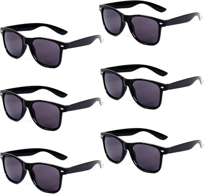 Bunte Neon Sonnenbrille Vintage Party Herren Damen 6er Set