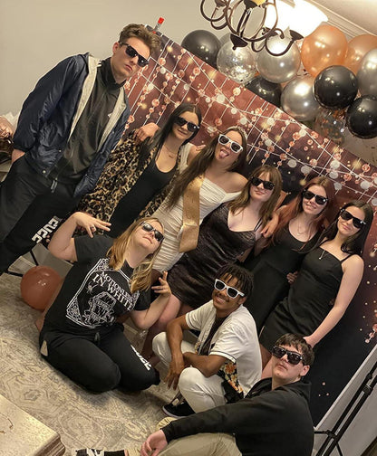 6er Pack Neon Bunte Sonnenbrille Vintage Party Brille Herren Damen Schwarz