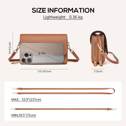 Kleine Damen Umhängetasche PU Leder Crossbody Handy