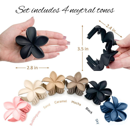 6 Blumen-Haarklammern rutschfest matt Haarspangen Styling-Accessoires