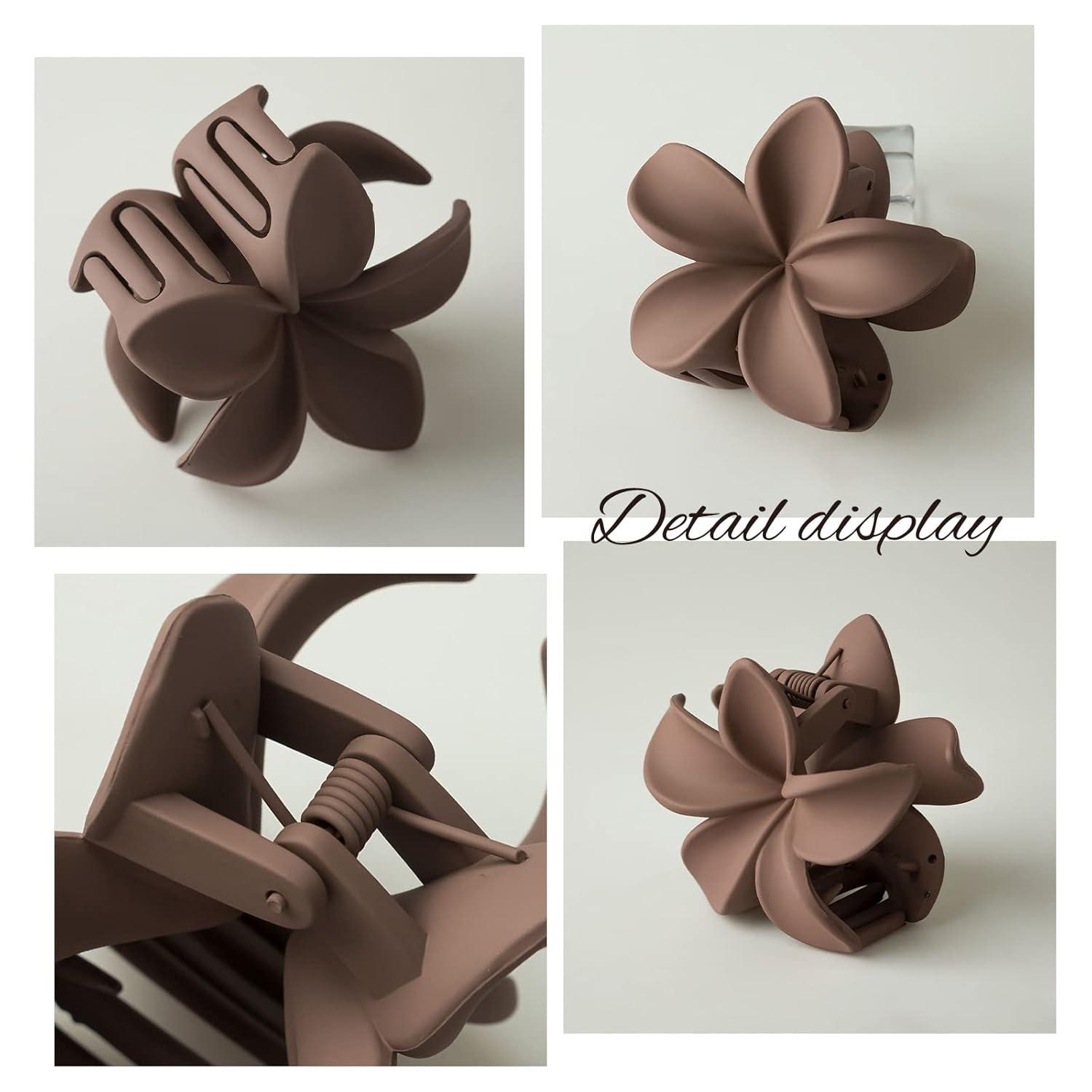 6er Pack Blumen-Haarklammern rutschfest matt Haarspangen Damen Styling dünnes