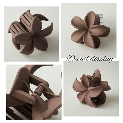 6er Pack Blumen-Haarklammern rutschfest matt Haarspangen Damen Styling dünnes