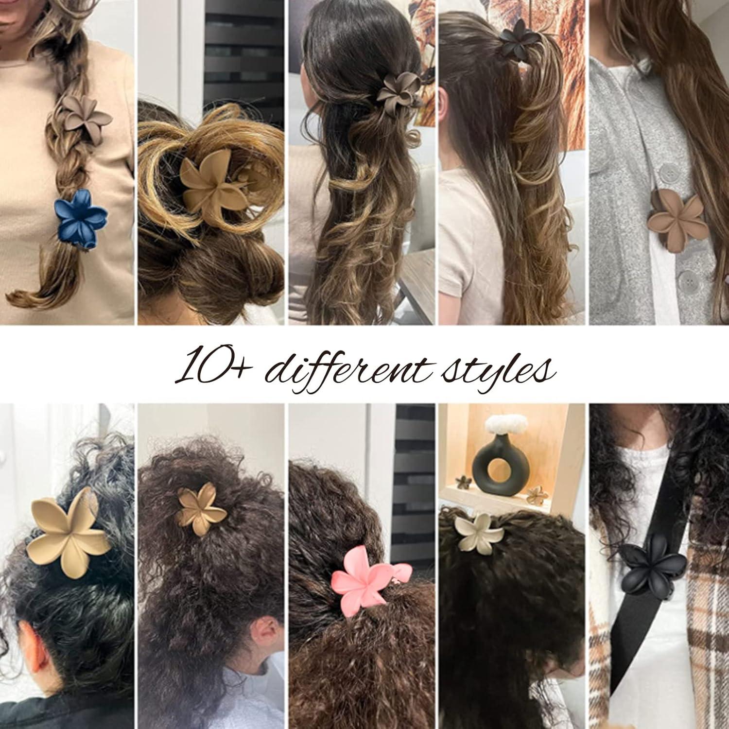 6 Blumen-Haarklammern rutschfest matt Damen Haarspangen styling niedlich Haarspange